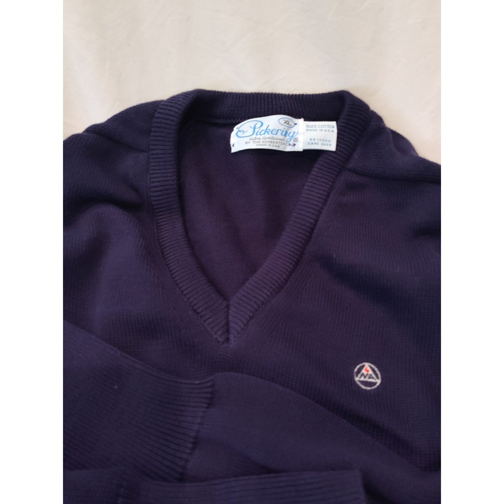 Vintage Pickering Mens Blue Sweater Size XL Has Small NA Logo
